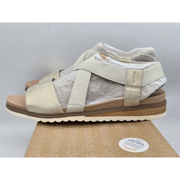 Dr. Scholls Women's Islander Wedge Sandal Light Gold Sz 10‎ NIB NWT - Picture 11 of 16
